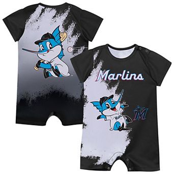 Newborn Outerstuff Black Miami Marlins Baby Mascot Bodysuit