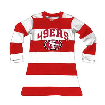 Girls Toddler Wes & Willy Scarlet/White San Francisco 49ers Long Sleeve Rugby Tri-Blend Dress