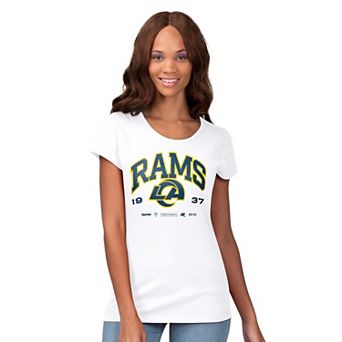 Women's G-III 4Her by Carl Banks White Los Angeles Rams Endzone T-Shirt