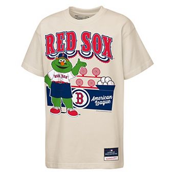 Youth Mitchell & Ness Cream Boston Red Sox Step Back Up Mascot T-Shirt