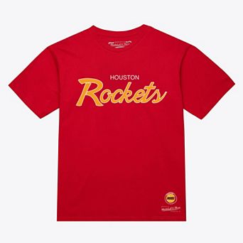 Men's Mitchell & Ness Red Houston Rockets Vintage Wordmark T-Shirt
