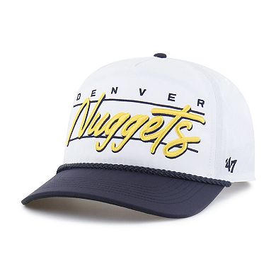 Men's '47 White Denver Nuggets brrr Condor Two-Tone Hitch Rope Adjustable Hat