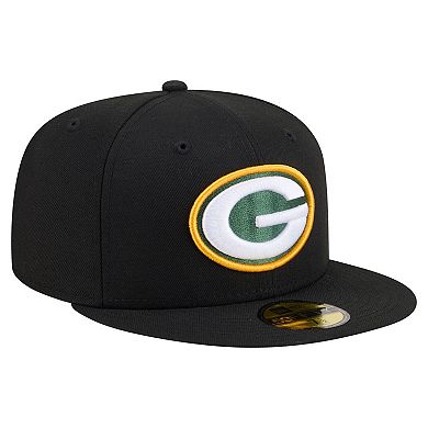 Men's New Era Black Green Bay Packers 59FIFTY Fitted Hat