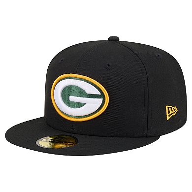 Men's New Era Black Green Bay Packers 59FIFTY Fitted Hat