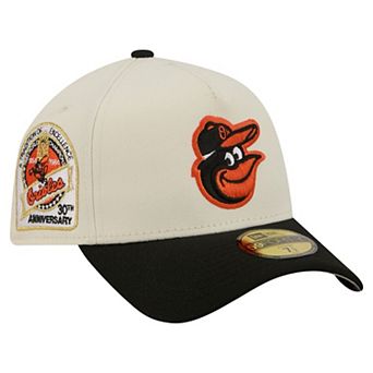 Men's New Era Cream Baltimore Orioles Chrome A-Frame 59FORTY Fitted Hat