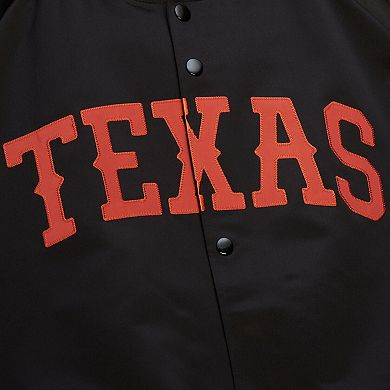 Texas Longhorns Black Satin Raglan Full-Snap Jacket