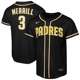 Youth Nike Jackson Merrill Black San Diego Padres Fashion Replica Player Jersey