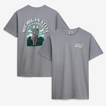 Men's Gray Michigan State Spartans Comfort Colors Team Statue T-Shirt