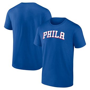 Men's Logo Athletic Royal Philadelphia 76ers Wordmark T-Shirt