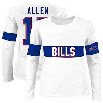 Women's Fanatics Josh Allen Ash Buffalo Bills Plus Size Name & Number T-Shirt