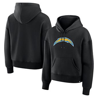 Women's Fanatics Black Los Angeles Chargers Relaxed High Hip Essential Legacy Hoodie
