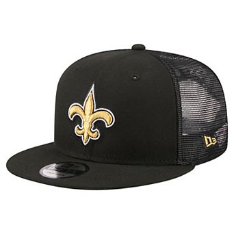 Men's New Era Black New Orleans Saints Core Team 9FIFTY Trucker Snapback Hat