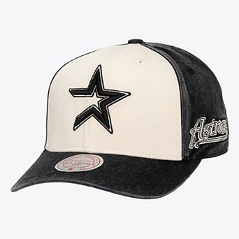 Unisex Mitchell & Ness Cream/Black Houston Astros Snow Block Pro Crown Adjustable Hat