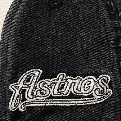 Unisex Mitchell & Ness Cream/Black Houston Astros Snow Block Pro Crown Adjustable Hat