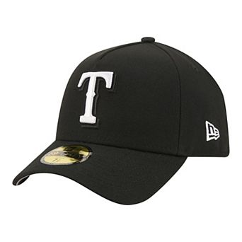 Men's New Era Black Texas Rangers A-Frame 59FORTY Fitted Hat