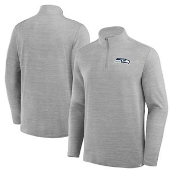 Men's Fanatics Heather Gray Seattle Seahawks Clutch Quarter-Zip Pullover