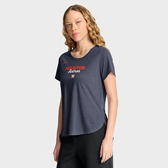 Women's Nike Heather Navy Houston Astros Arched Tri-Blend T-Shirt