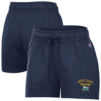 Women's Champion Navy Notre Dame Fighting Irish Powerblend Elastic Waist Shorts