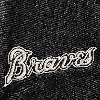Unisex Mitchell & Ness Cream/Black Atlanta Braves Snow Block Pro Crown Adjustable Hat