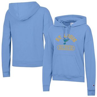 Women's Champion Light Blue St. Louis Blues Arched Pill Box Hoodie
