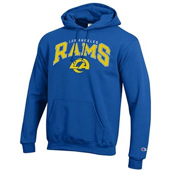 Men's Champion Royal Los Angeles Rams Powerblend Arch Over Logo Hoodie