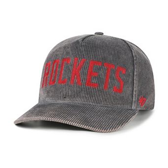 Men's '47 Charcoal Houston Rockets Reclaim Snow Wash Corduroy Adjustable Hitch Hat
