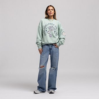 Women's Mitchell & Ness Green Philadelphia Phillies Yacht Rock Sweatshirt