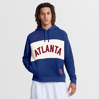 Men's Nike Royal Atlanta Braves 1974 Cooperstown Collection Legacy Color-Block Hoodie