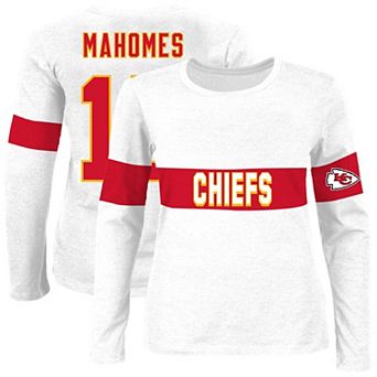 Women's Fanatics Patrick Mahomes Ash Kansas City Chiefs Plus Size Name & Number T-Shirt