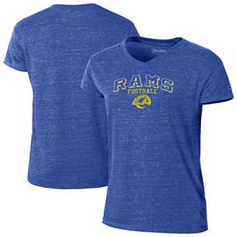 Women's Champion Royal Los Angeles Rams Triumph Tri-Blend V-Neck T-Shirt