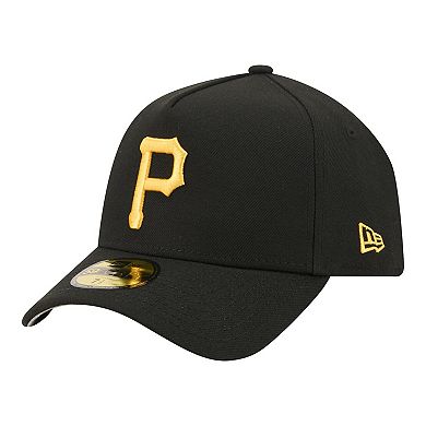 Men's New Era Black Pittsburgh Pirates A-Frame 59FORTY Fitted Hat