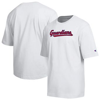 Men's Champion White Cleveland Guardians All Star Arched Chenille Wordmark T-Shirt