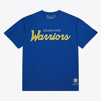 Men's Mitchell & Ness Royal Golden State Warriors Vintage Wordmark T-Shirt
