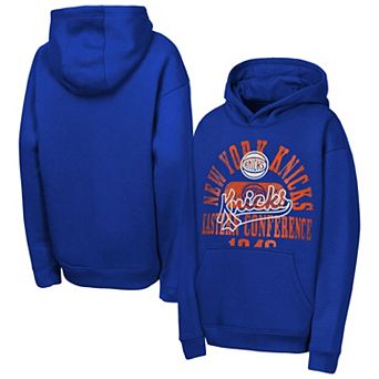 Youth Outerstuff Blue New York Knicks Sweep Hoodie