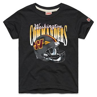 Youth Homage Charcoal Washington Commanders Gradient Helmet Tri-Blend T-Shirt