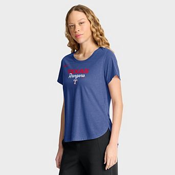 Women's Nike Heather Royal Texas Rangers Arched Tri-Blend T-Shirt