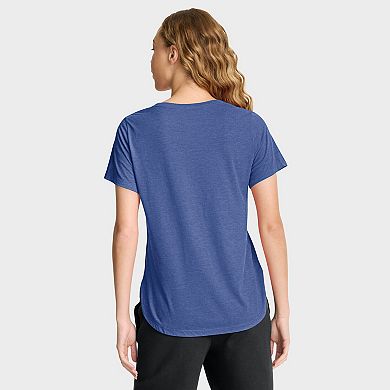 Women's Nike Heather Royal Texas Rangers Arched Tri-Blend T-Shirt