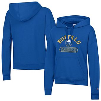 Women's Champion Royal Buffalo Sabres Arched Pill Box Hoodie