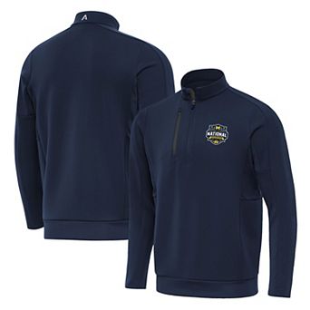 Men's Antigua Navy Michigan Wolverines 2026 NCAA Men's Basketball National Champions Generation Quarter-Zip Pullover