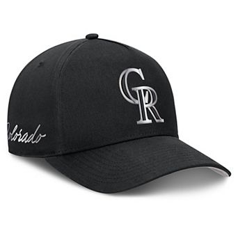 Men's Nike Black Colorado Rockies Rise Dri-FIT A-Frame Adjustable Hat