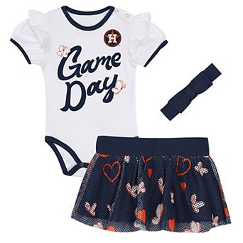 "Girls Infant Outerstuff Houston Astros Bodysuit, Headband & Skirt Set"