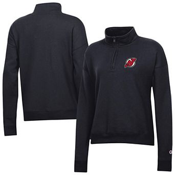 Women's Champion Black New Jersey Devils Powerblend Quarter-Zip Sweatshirt