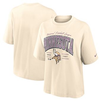 Women's Nike Cream Minnesota Vikings Vintage Mod Boxy T-Shirt