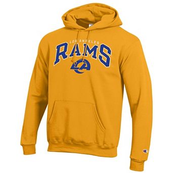 Men's Champion Gold Los Angeles Rams Powerblend Arch Over Logo Hoodie