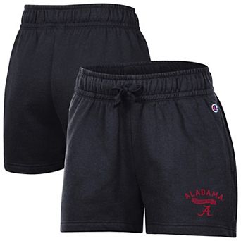 Women's Champion Black Alabama Crimson Tide Powerblend Elastic Waist Shorts