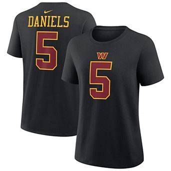 Women's Nike Jayden Daniels Black Washington Commanders Name & Number T-Shirt