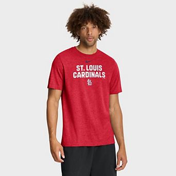 Men's Nike Heather Red St. Louis Cardinals Stacked Tri-Blend T-Shirt