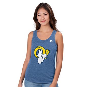 Women's Starter Heather Royal Los Angeles Rams Playoff Tri-Blend Tank Top