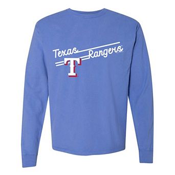 Women's Soft as a Grape Light Blue Texas Rangers Pigment Dye Long Sleeve T-Shirt