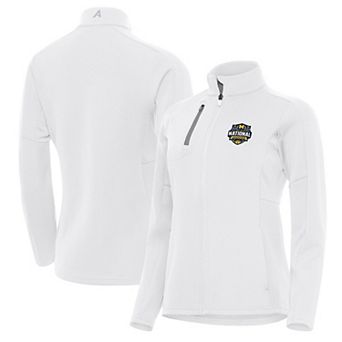 Women's Antigua White Michigan Wolverines 2026 NCAA Men's Basketball National Champions Generation Full-Zip Jacket